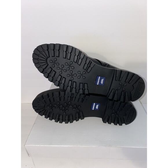 New Nordstrom Sz 9M Blk Nomacomb Lea Water Resist Zip Lug Sole Leather Moto Boot - Picture 5 of 8